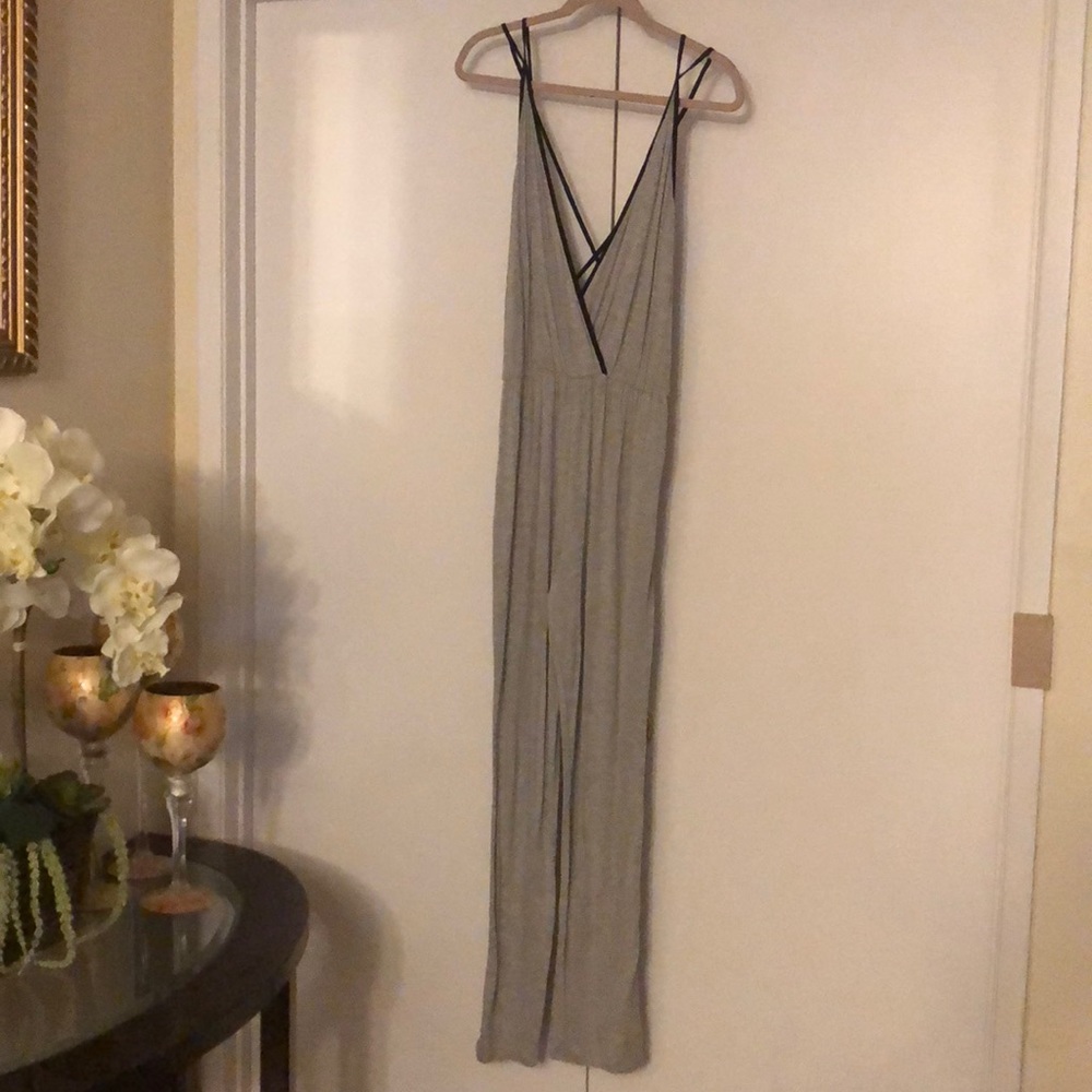 Grey strappy jumpsuit